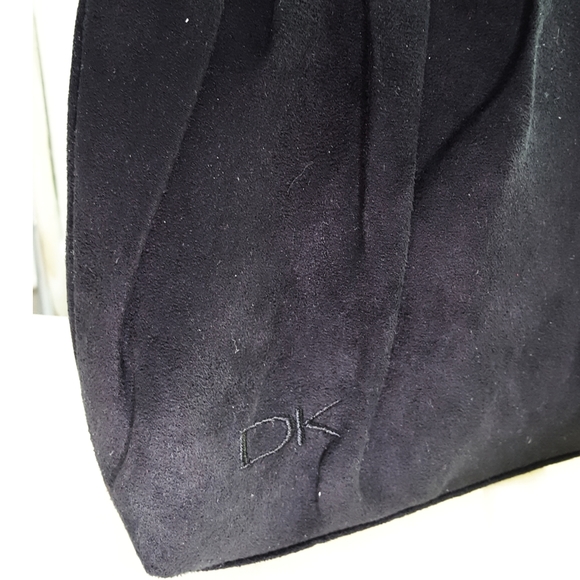 Donna Karan🖤Black Faux Suede Cosmetics Bag - Picture 3 of 4